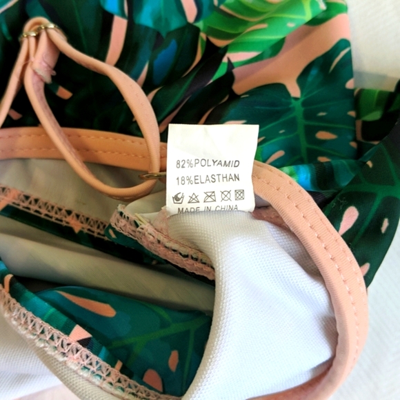 tropical palm print bikini 2 piece swimsuit 2T toddler girls - Picture 5 of 8